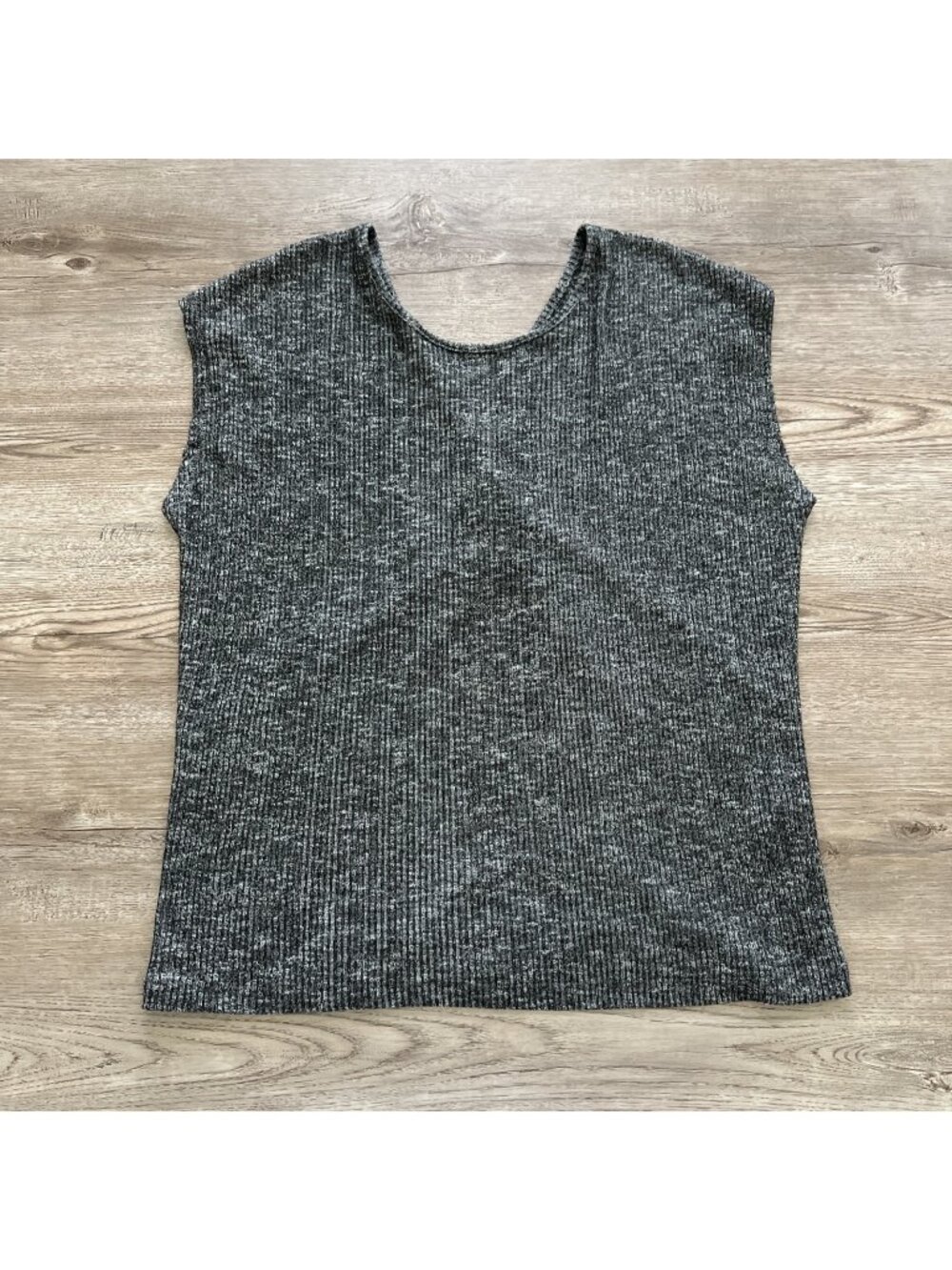 rag & bone Jean Twist Back Ribbed Tank Top Womens S Gray Heathered V Back USA